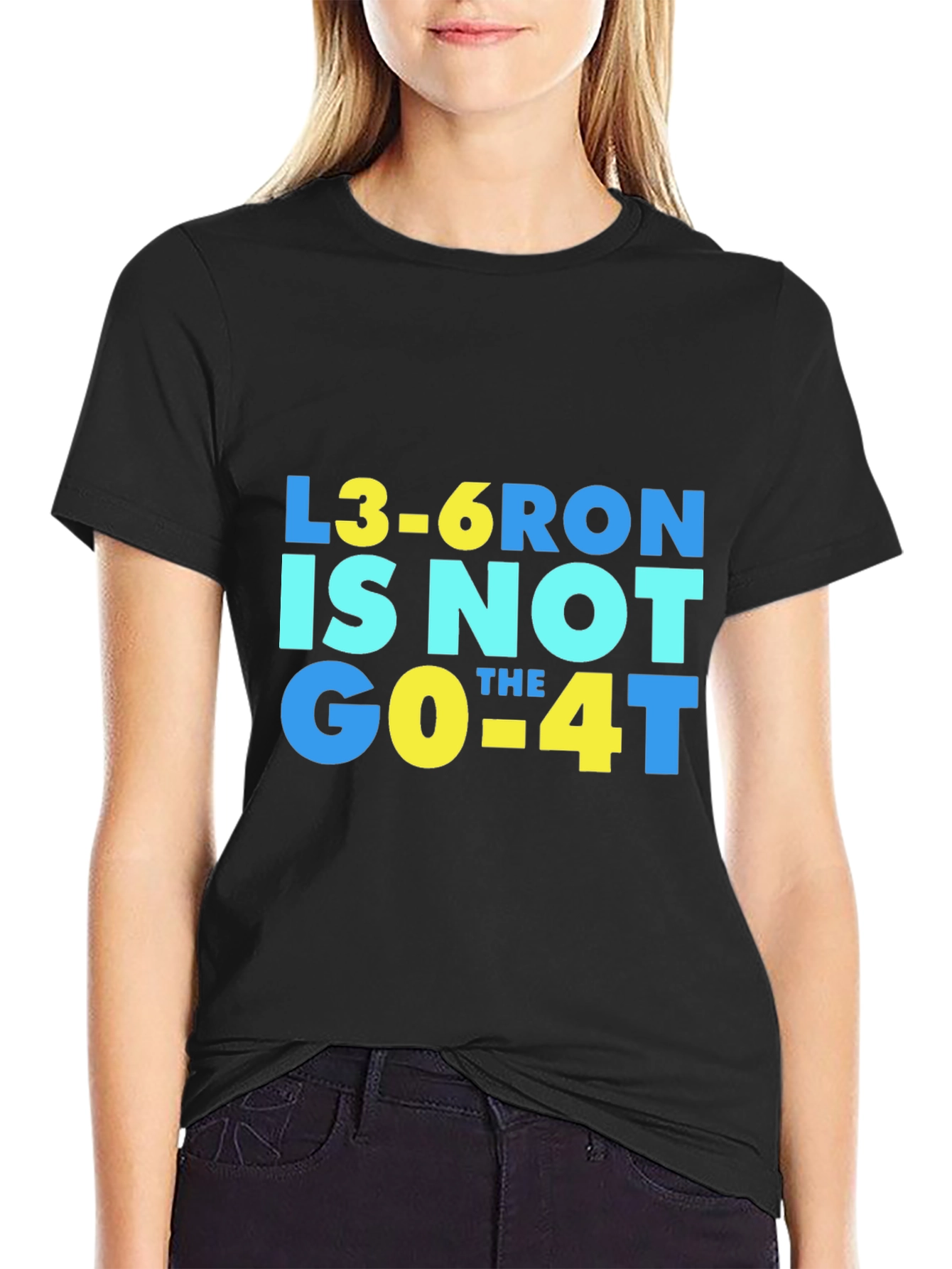 Black L3-6RON IS NOT the GO-4T T-Shirt view 2
