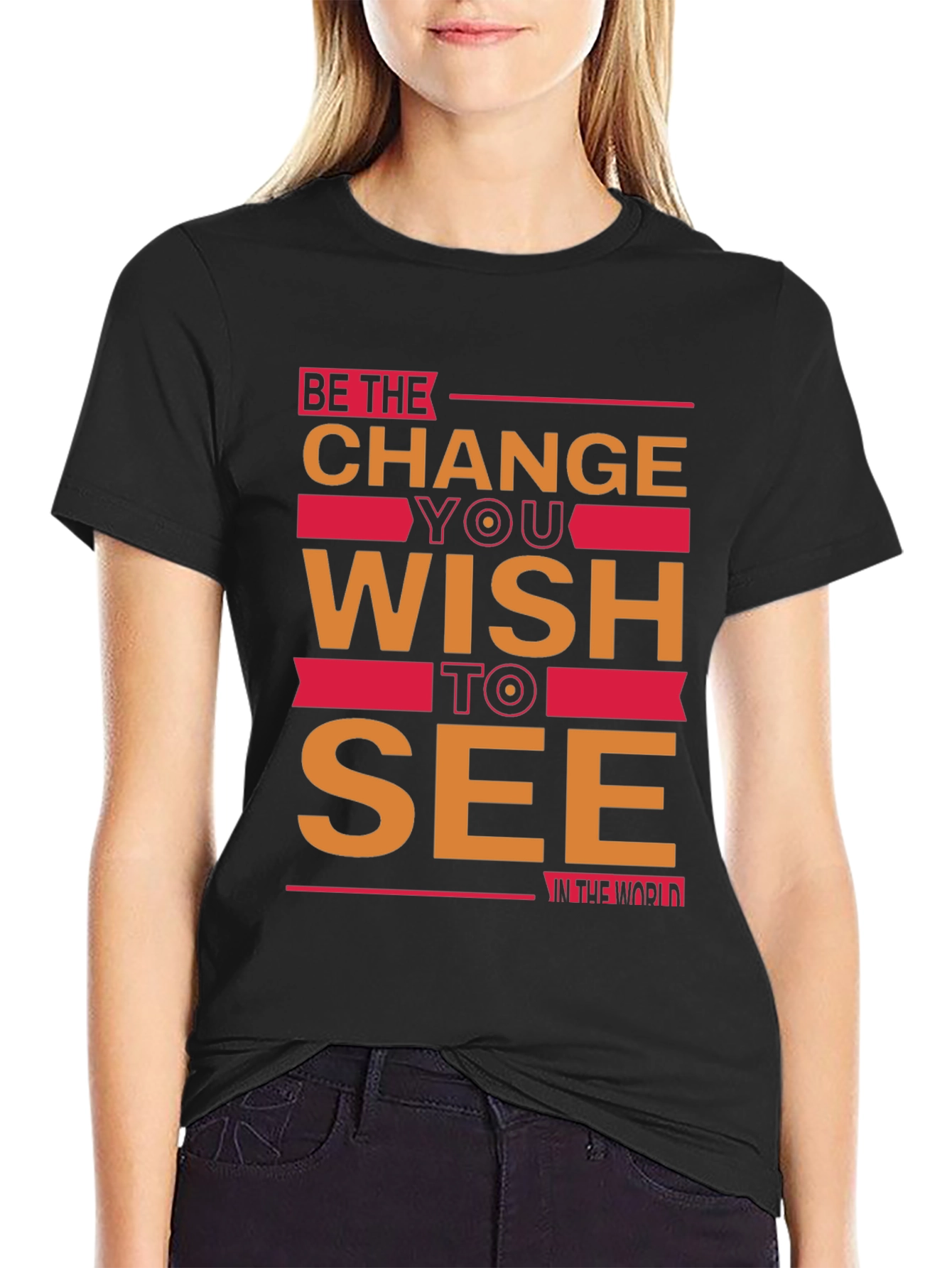 Black Be the Change Graphic Tee - Inspiring Black T-Shirt view 2