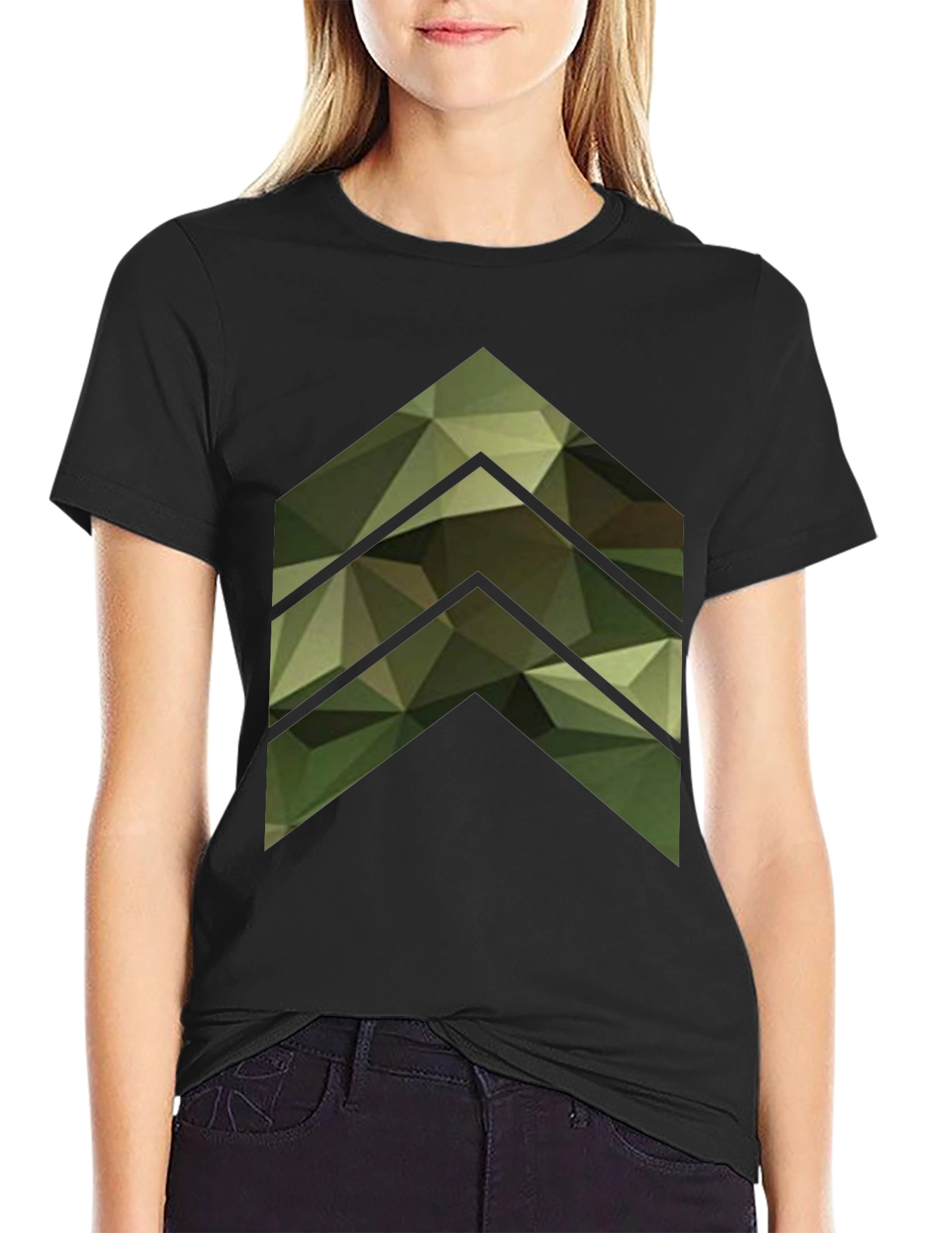 Black Modern Camo Arrow T-Shirt view 2