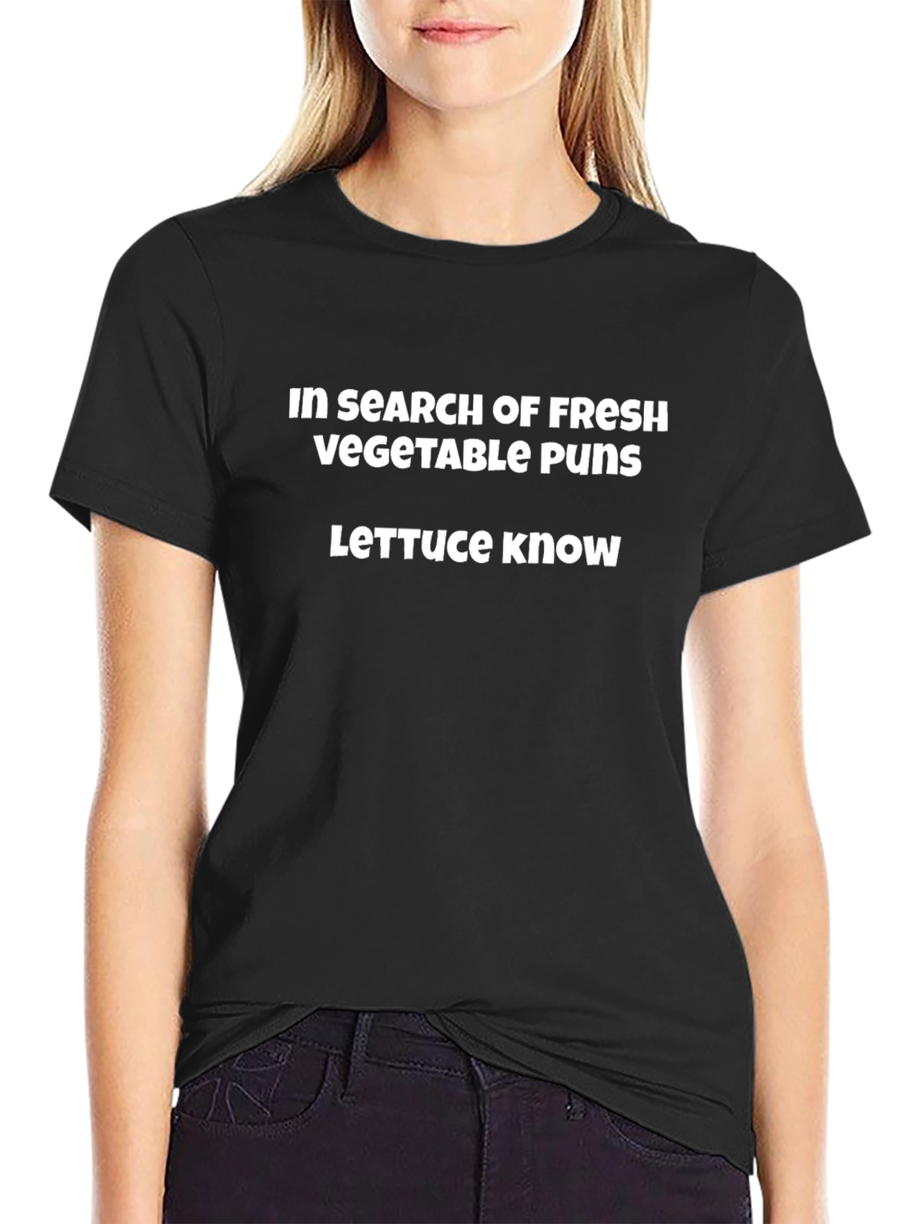 Black Funny Vegetable Pun T-Shirt view 2