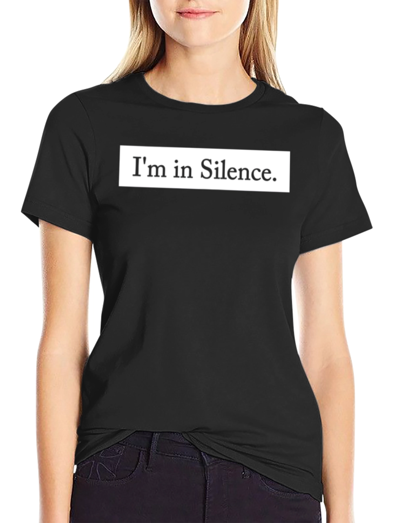 Black I'm in Silence Graphic Tee - Men's Black T-Shirt view 2
