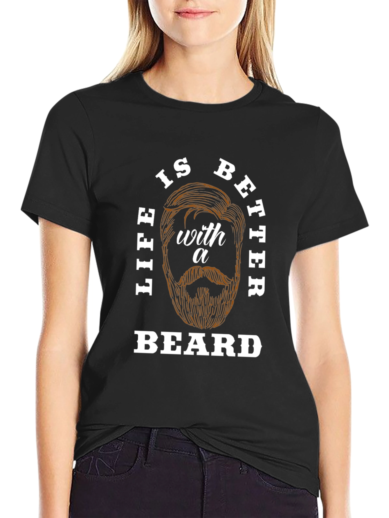 Black Life is Better With a Beard Graphic Tee view 2