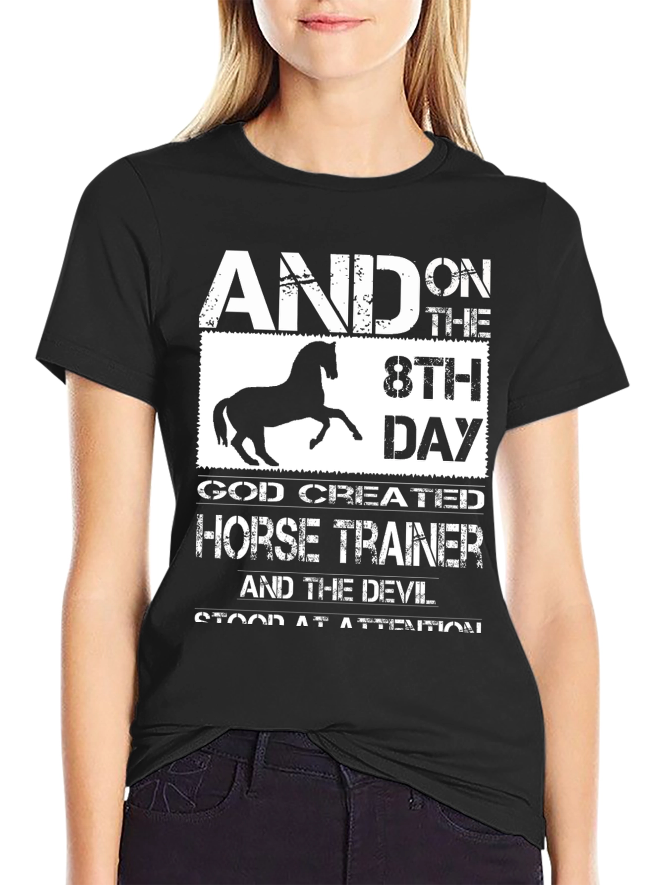 Black Horse Trainer T-Shirt - And On The 8th Day view 2