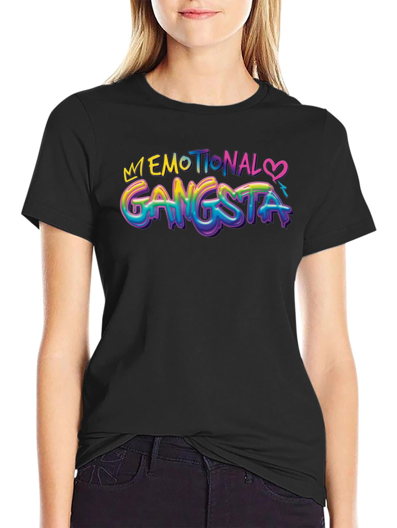 Black Emotional Gangsta Black Graphic Tee view 2