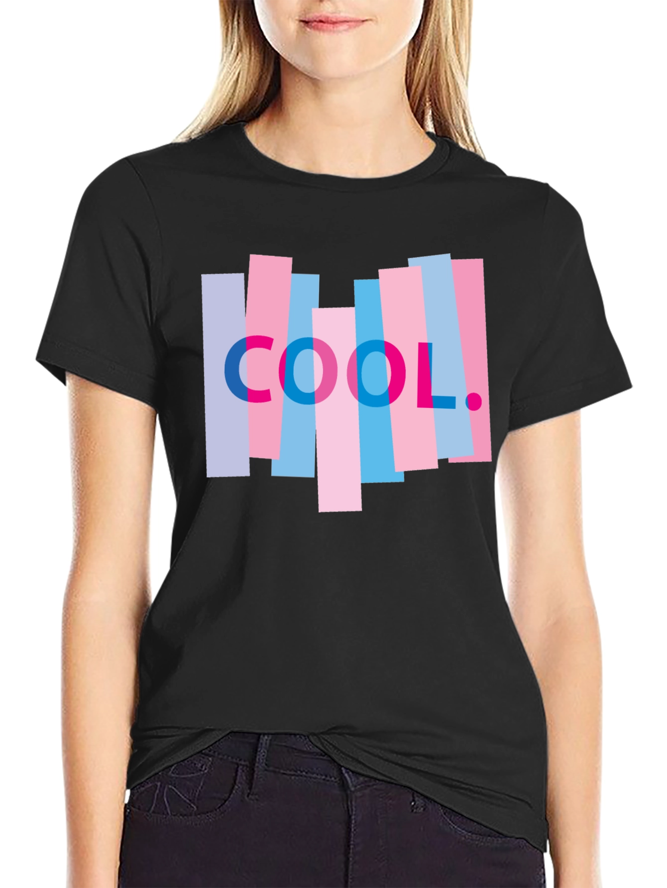 Black Cool Graphic Tee - Modern Casual Shirt view 2