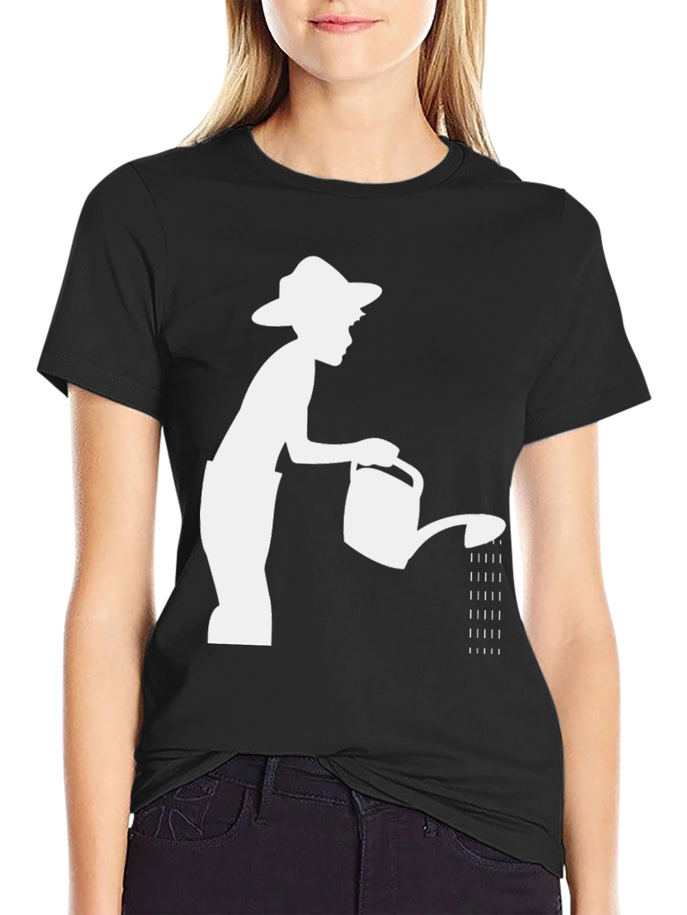 Black Gardener Graphic Tee - Black Cotton T-Shirt view 2