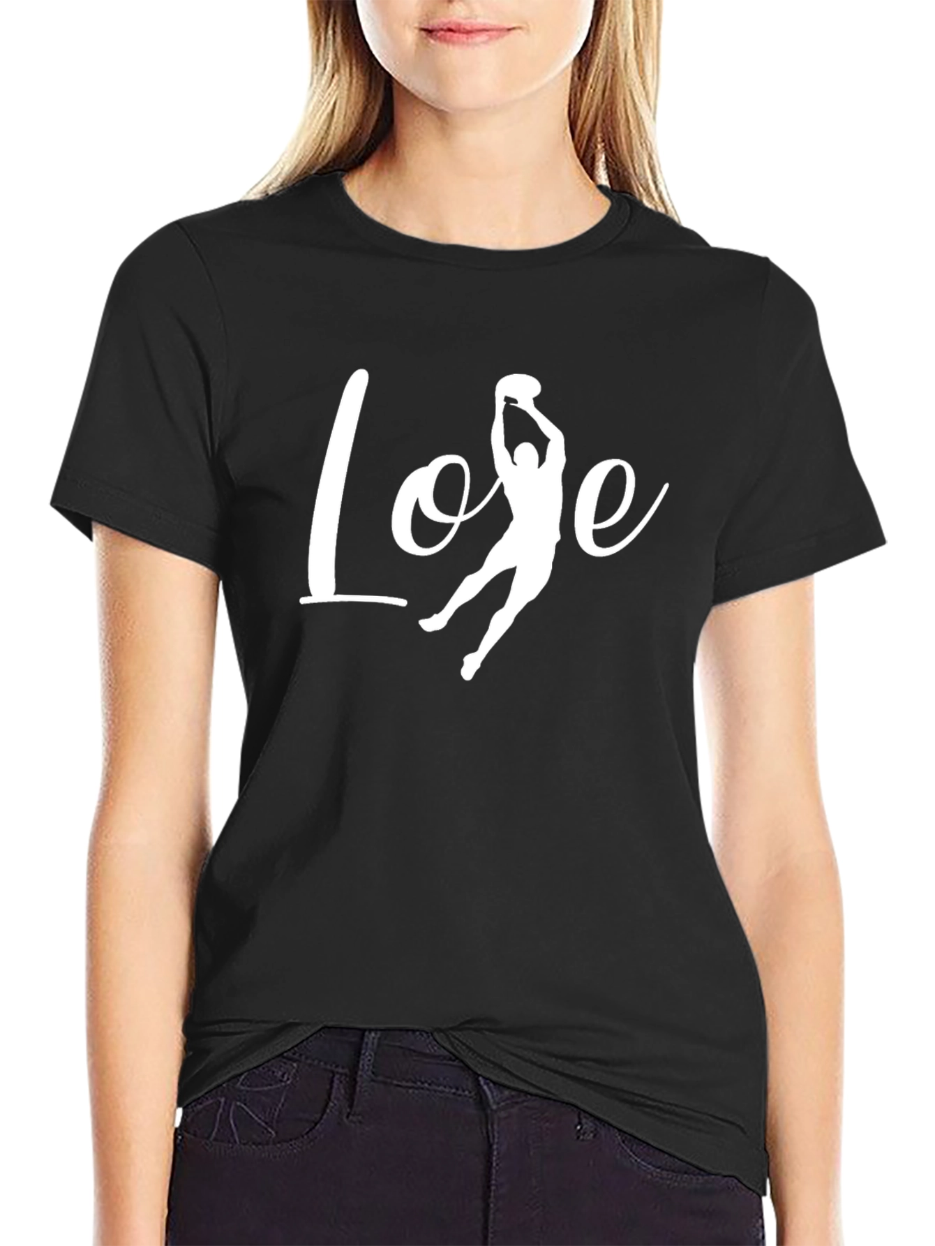Love Football Graphic Tee - Black Cotton T-Shirt - 2
