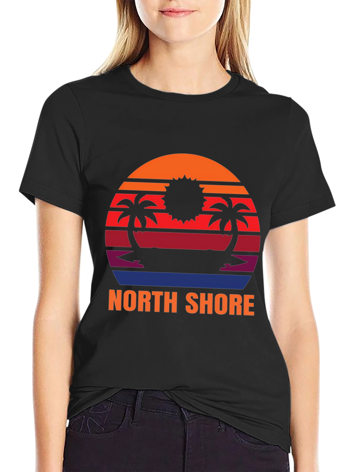 Black North Shore Sunset Graphic Tee - Island Vibes view 2