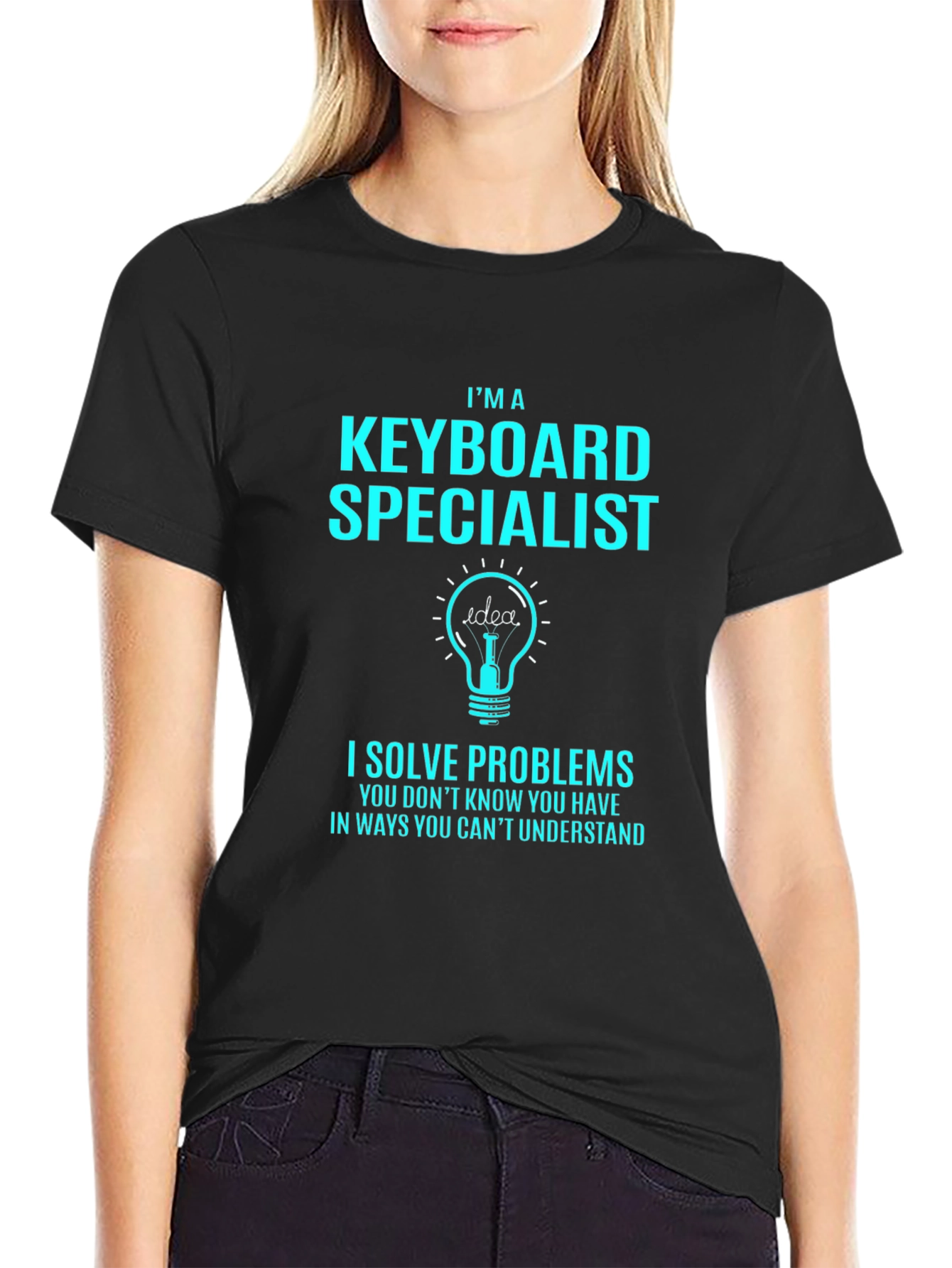 Black Keyboard Specialist Novelty Graphic Tee view 2