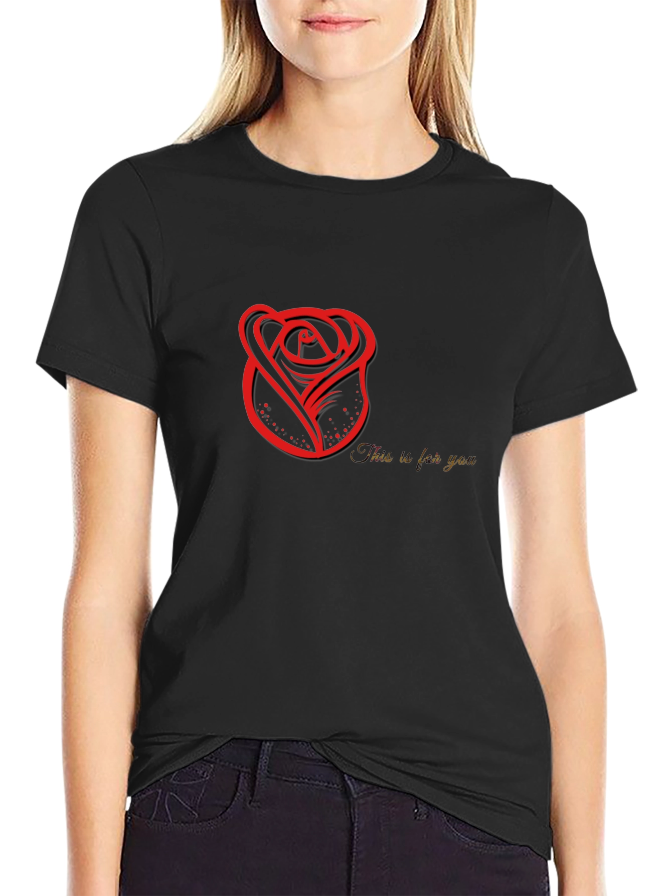 Black Rose Graphic Men's Black T-Shirt view 2