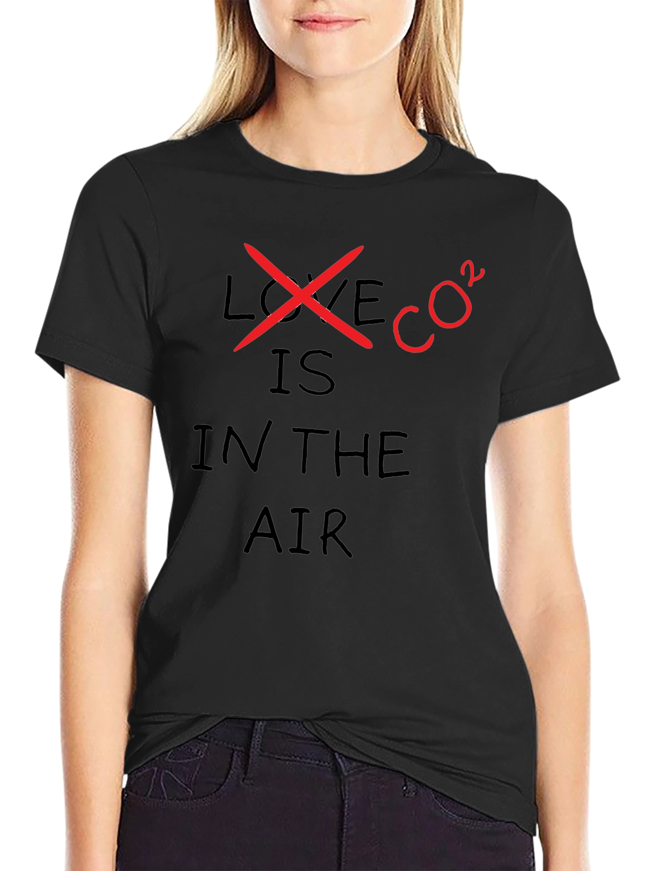 Black Love is CO2 in the Air T-Shirt - Environmental Tee view 2