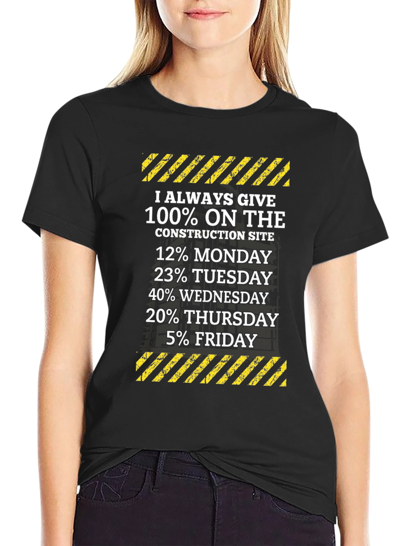 Black Construction Worker Humor T-Shirt view 2