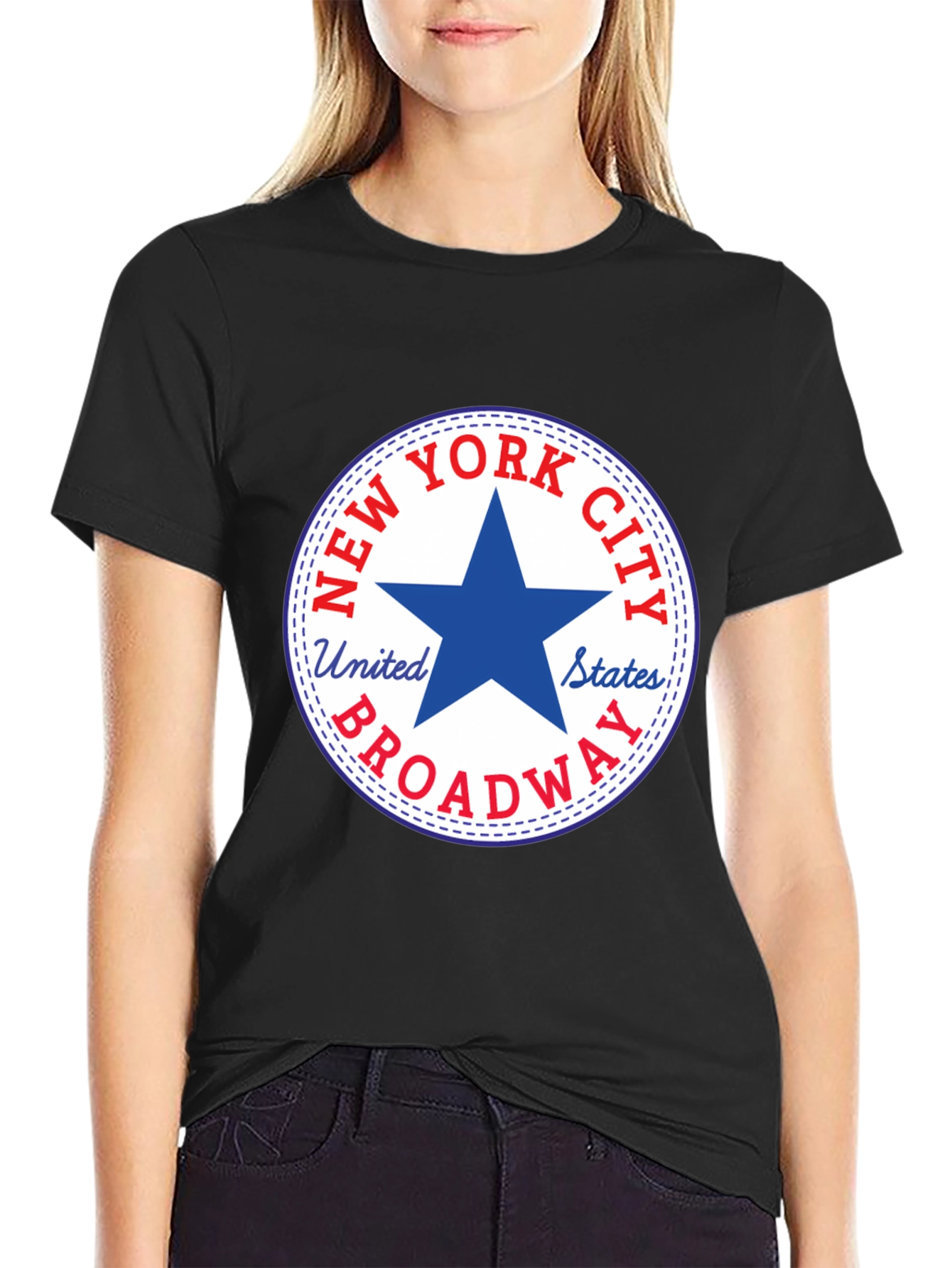 Black New York City Broadway Star Graphic T-Shirt view 2