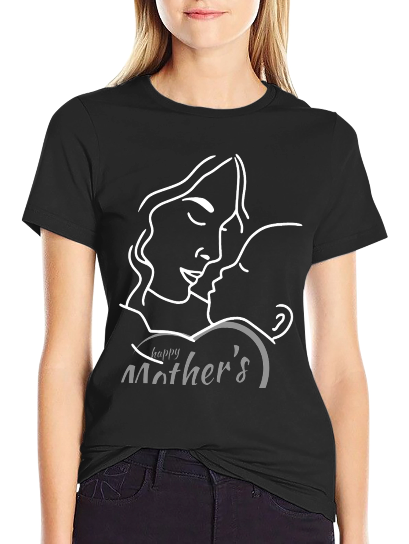 Black Mother's Day Graphic T-Shirt - Love Design view 2
