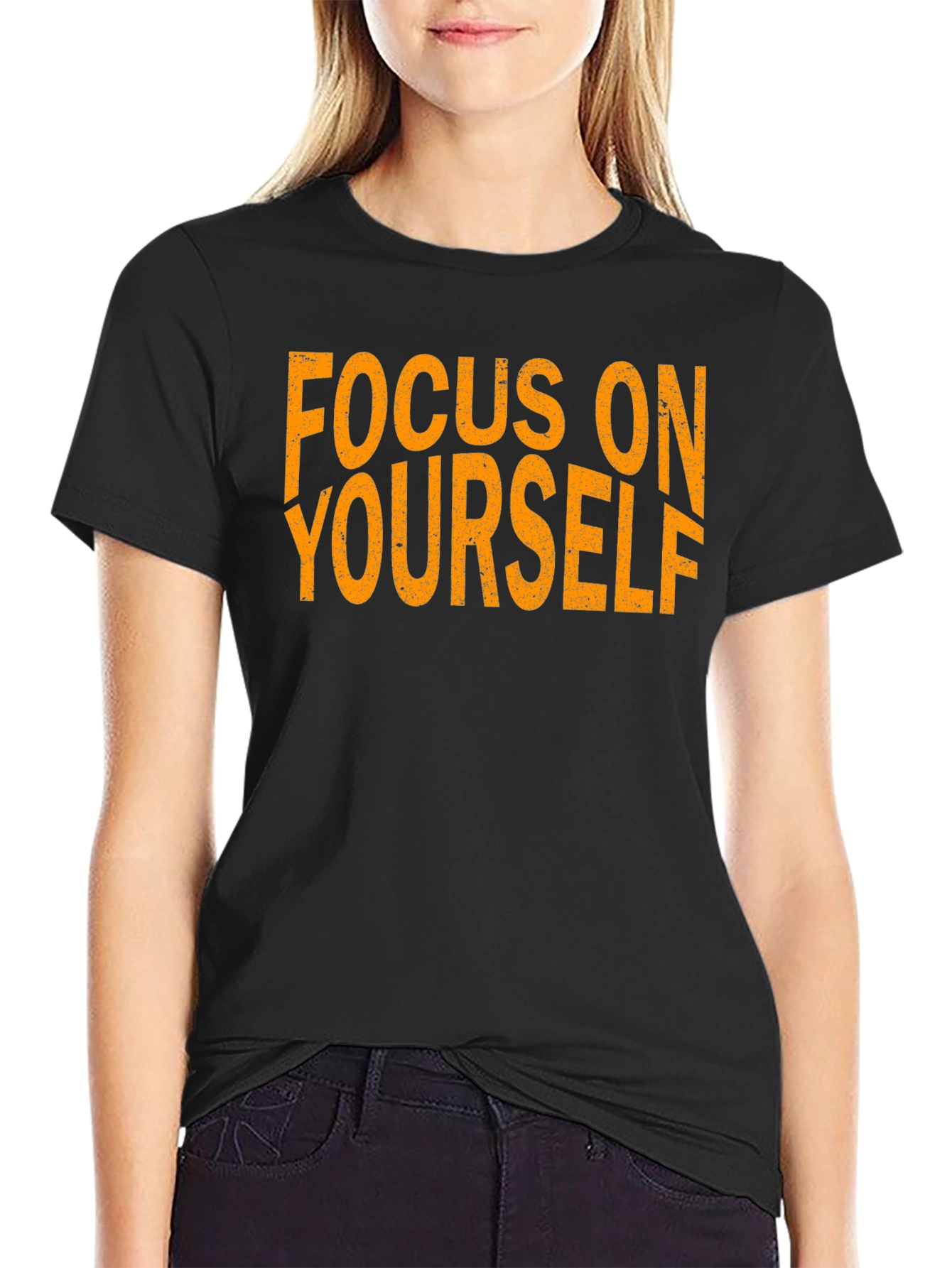 Black Focus On Yourself Black T-Shirt view 2