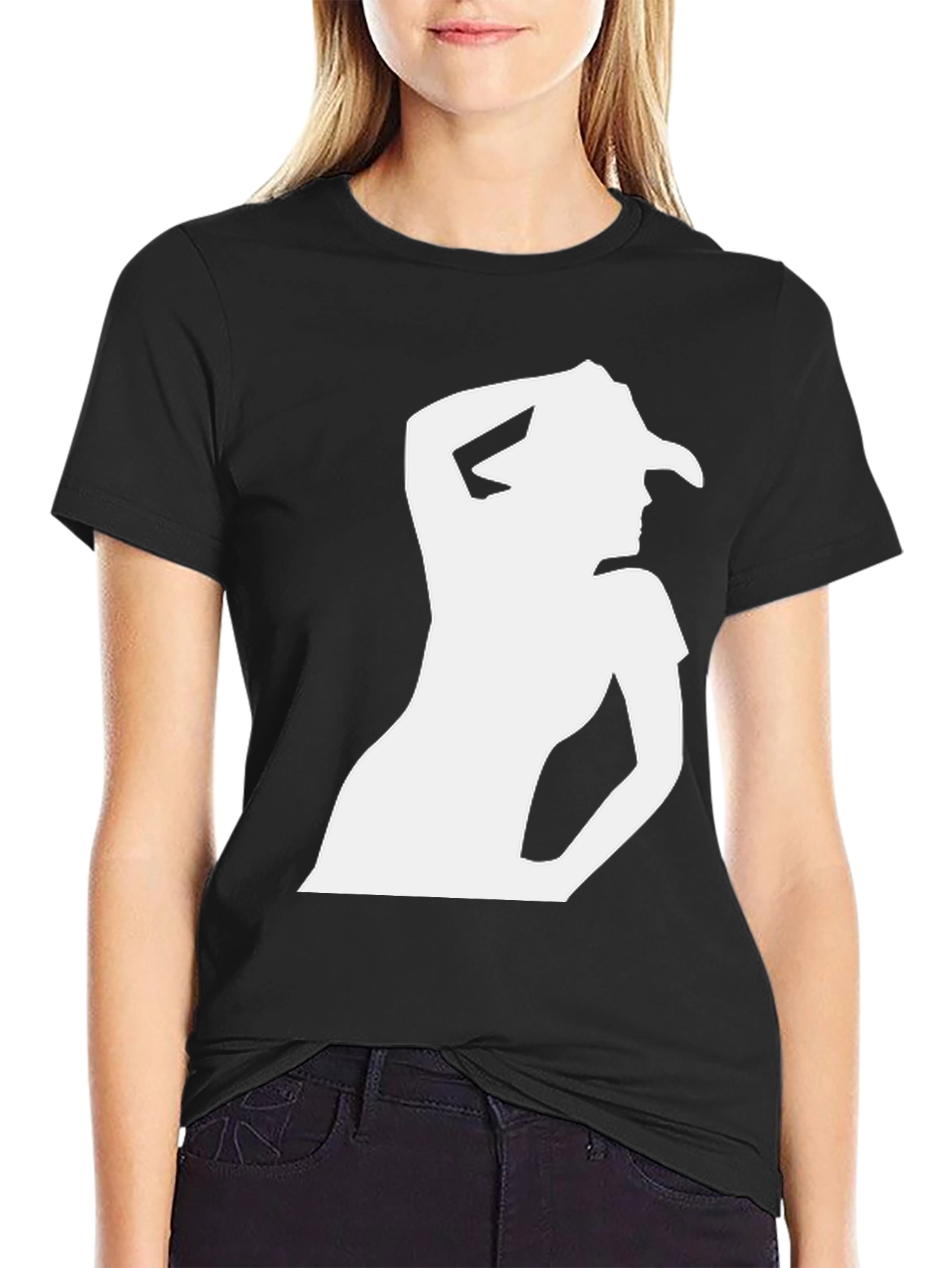 Black Cowgirl Silhouette Graphic Tee - Black view 2