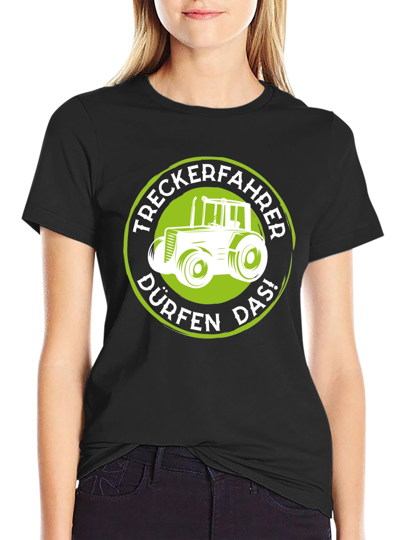 Black Treckerfahrer Tractor Graphic T-Shirt view 2
