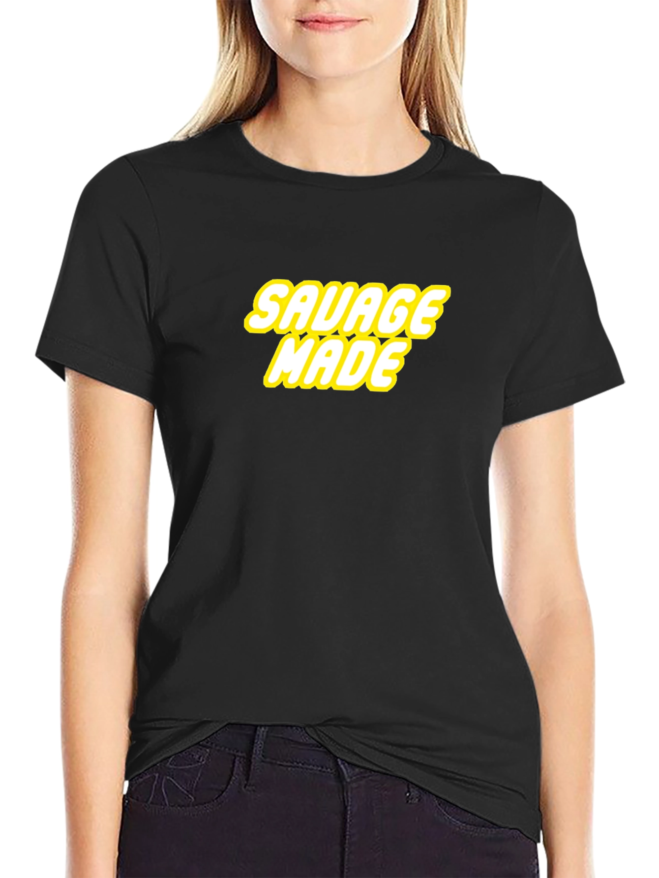 Black Savage Made Graphic Tee - Bold Statement Shirt view 2