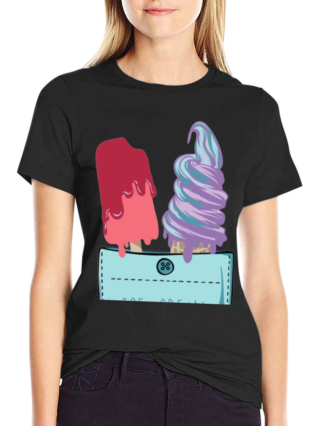 Black Ice Cream Pocket Graphic Tee view 2