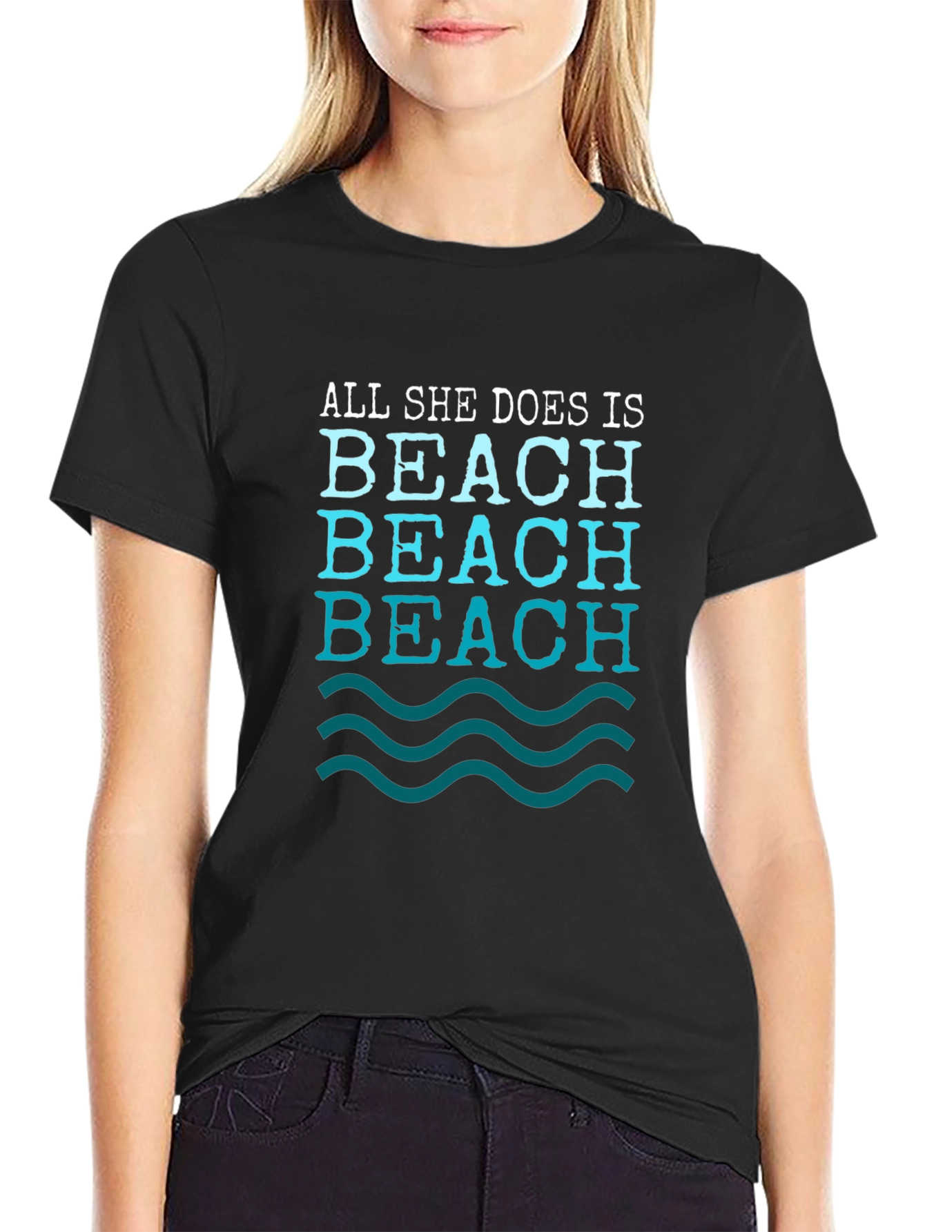 Black Beach Lover Graphic T-Shirt view 2