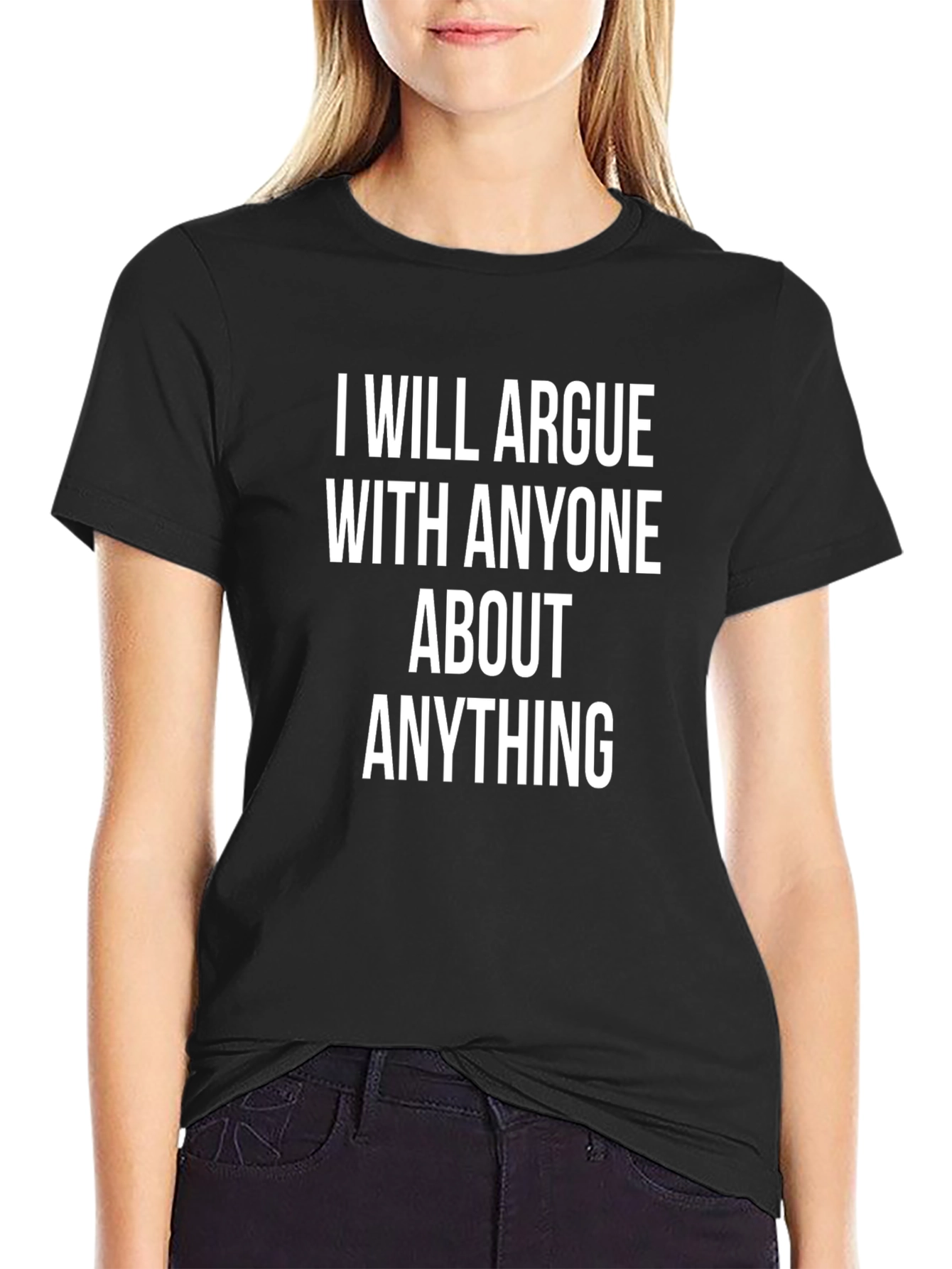 Black Funny Arguing T-Shirt view 2