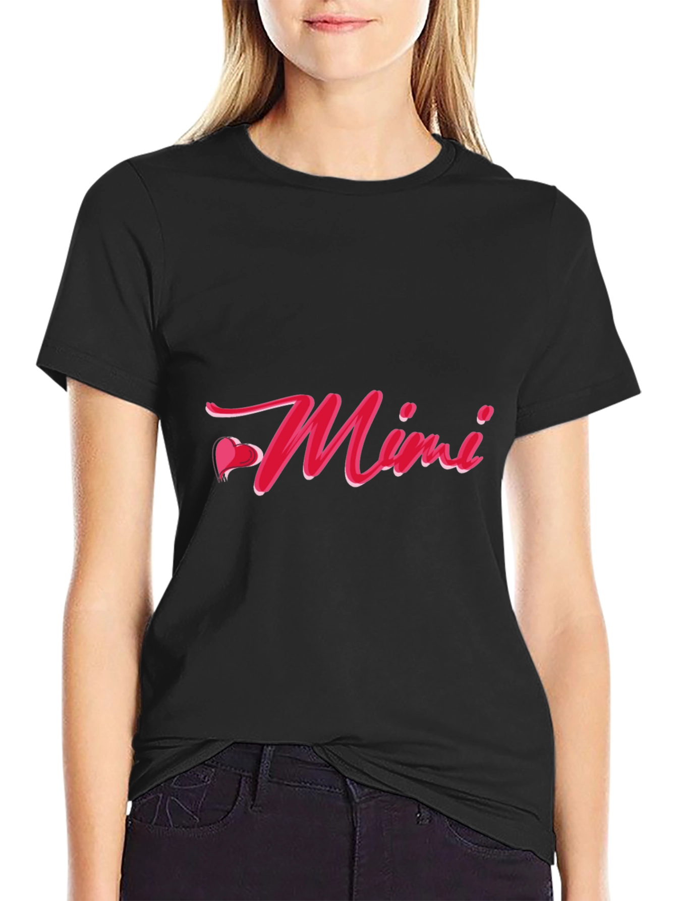 Black Mimi Graphic T-Shirt - Stylish Casual Wear view 2