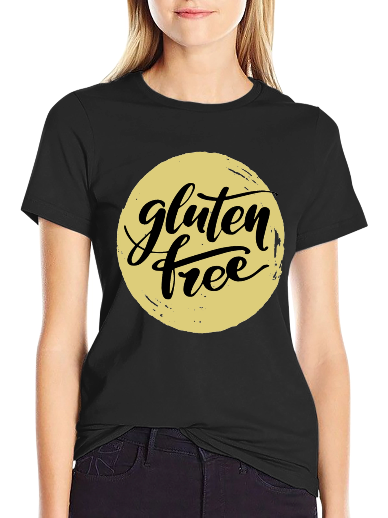 Black Gluten Free Graphic Tee - Trendy Unisex T-Shirt view 2