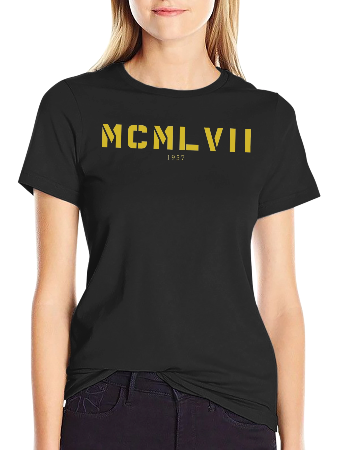 Black MCMLVII 1957 Graphic T-Shirt - Black view 2