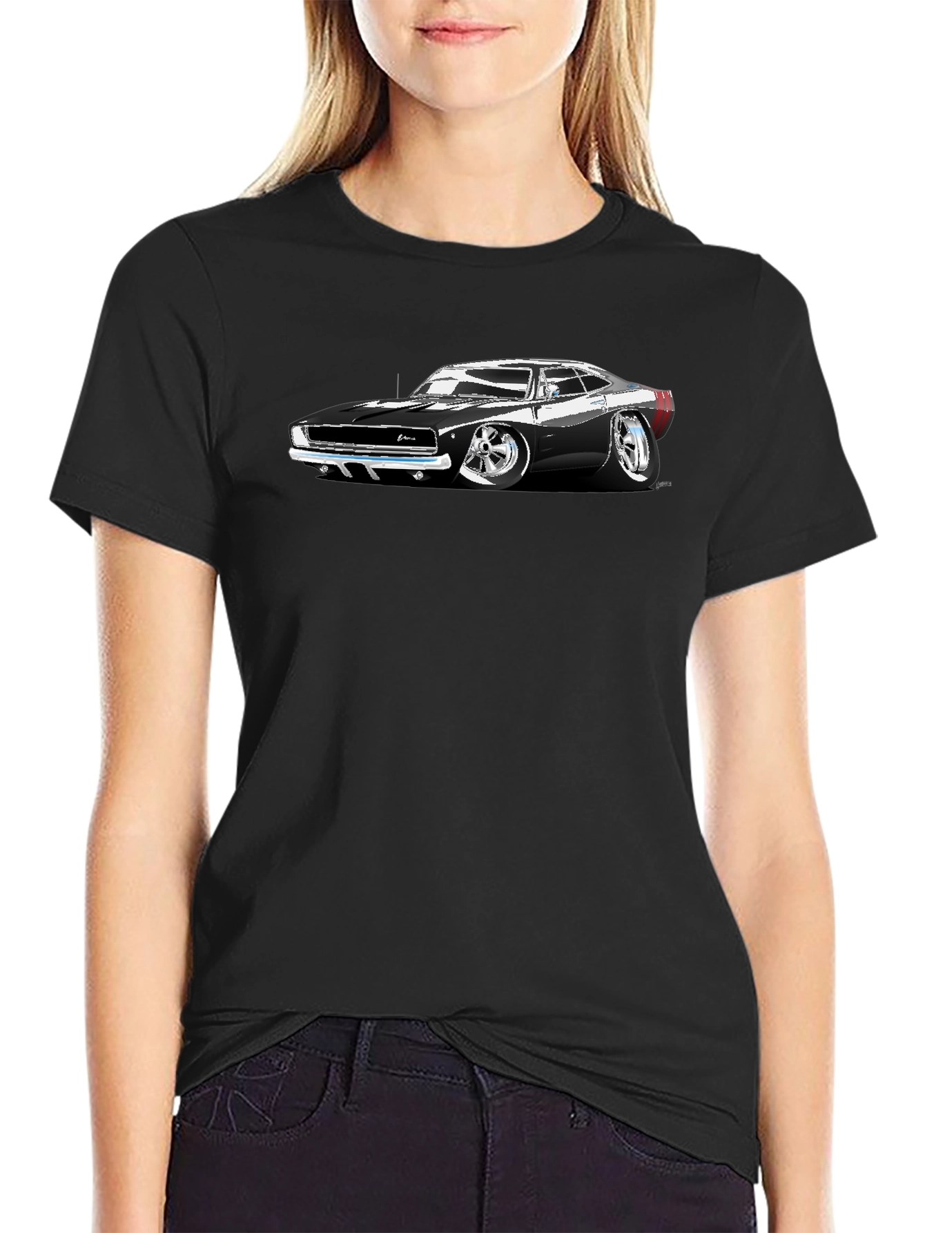 Black Classic Car Graphic T-Shirt - Black view 2