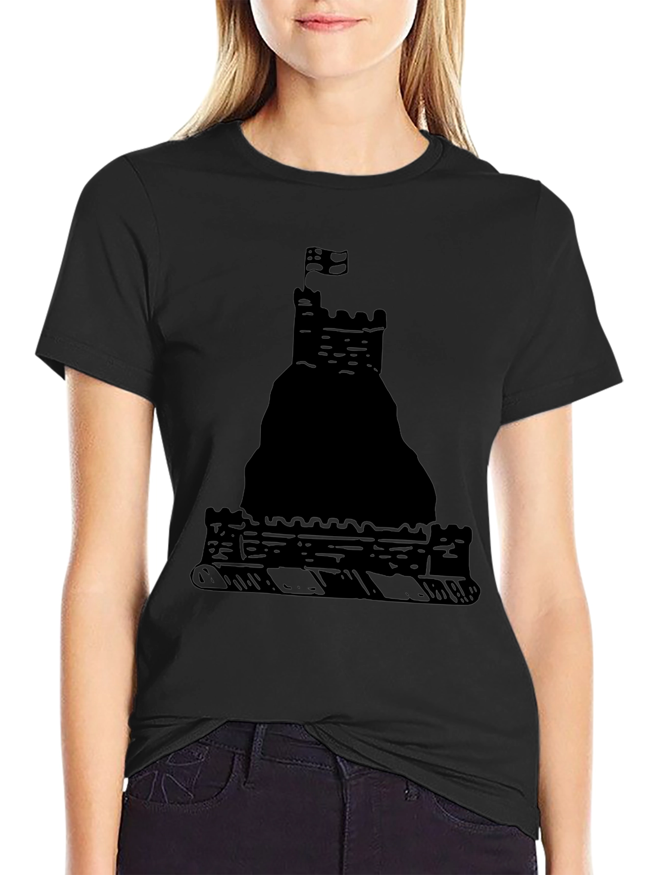 Black Black Castle Graphic Tee view 2