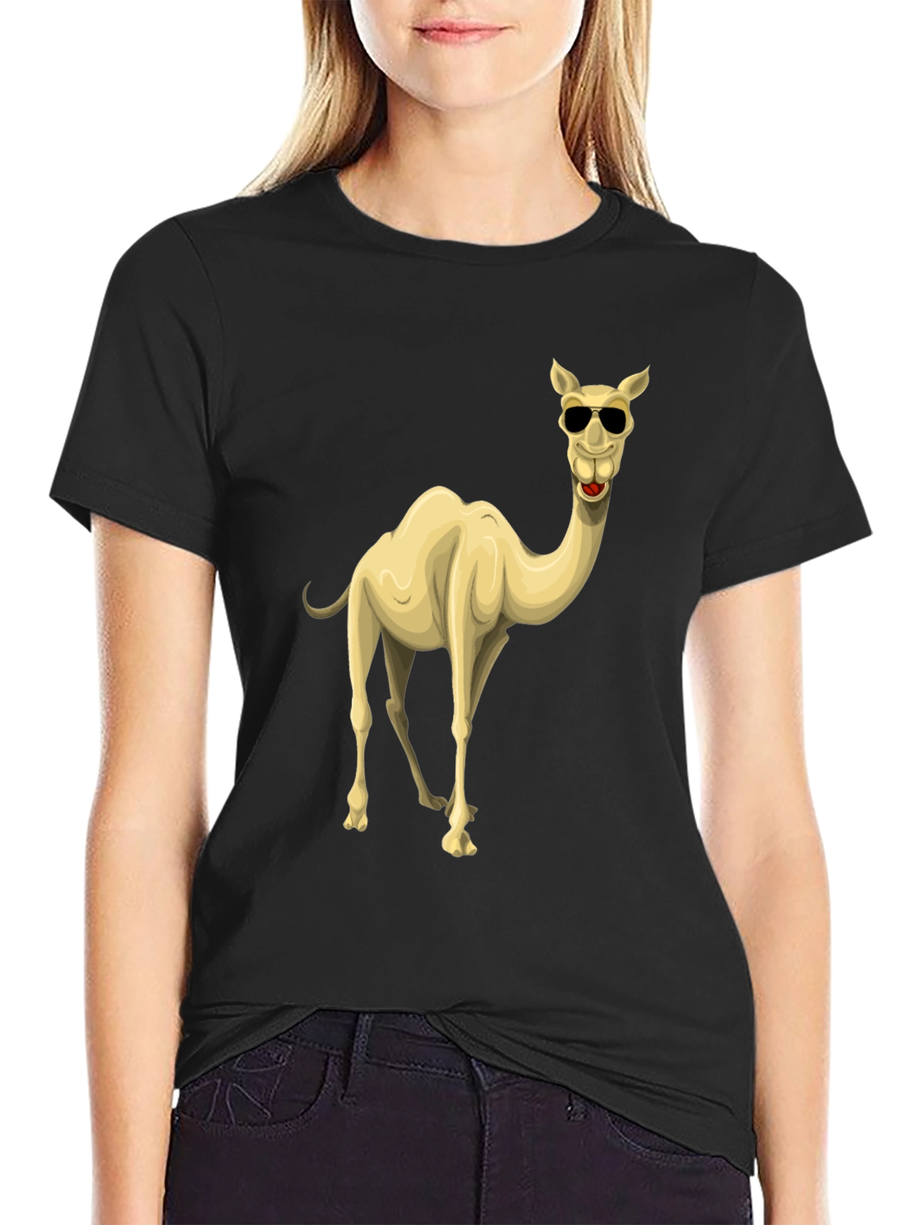 Black Cool Camel Black Graphic T-Shirt view 2