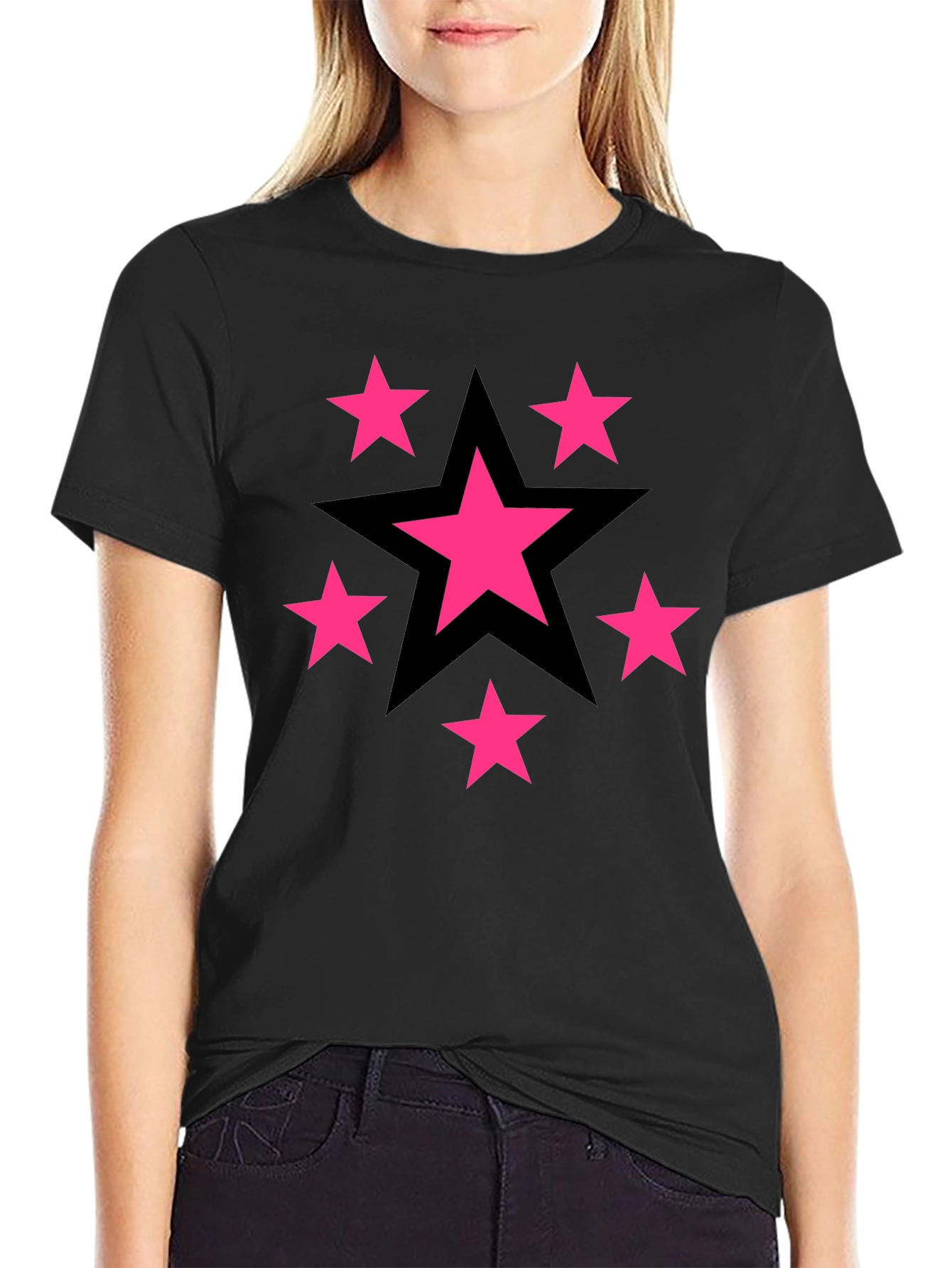 Black Star Graphic Black T-Shirt - Bold & Stylish view 2