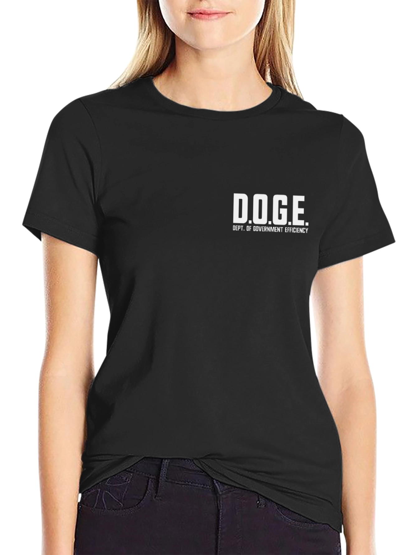 Black D.O.G.E. Dept. of Government Efficiency Graphic T-Shirt view 2