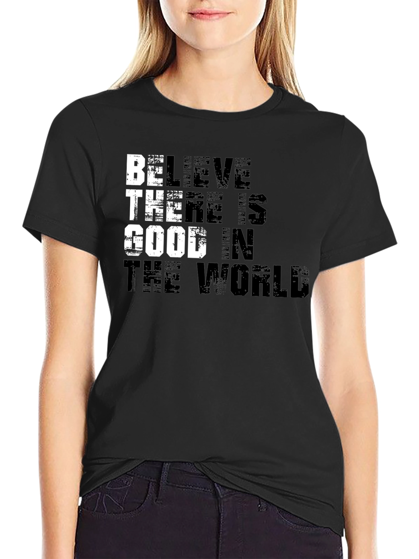 Black Believe There is Good in the World T-Shirt view 2
