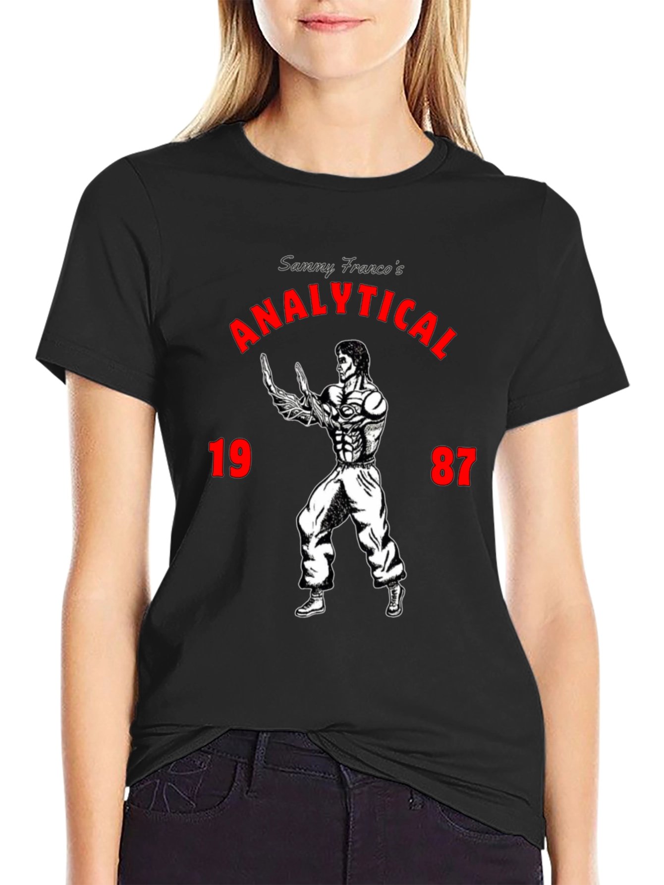 Black Analytical 1987 Sammy Franco Graphic T-Shirt view 2