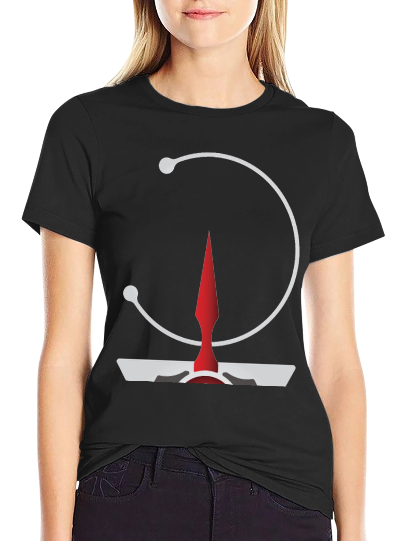 Black Abstract Graphic Tee - Modern Art T-Shirt view 2