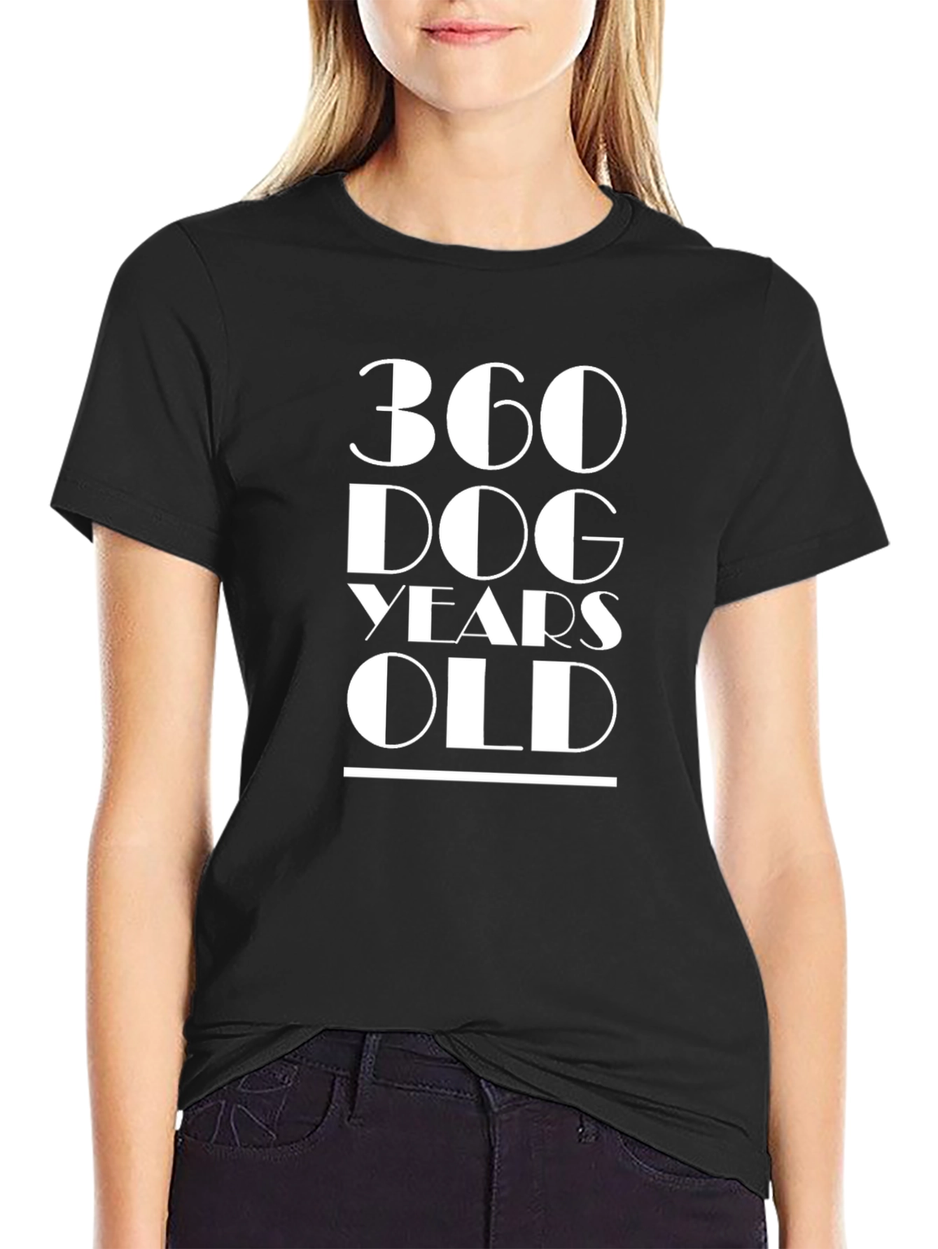 Black 360 Dog Years Old Black Tee view 2