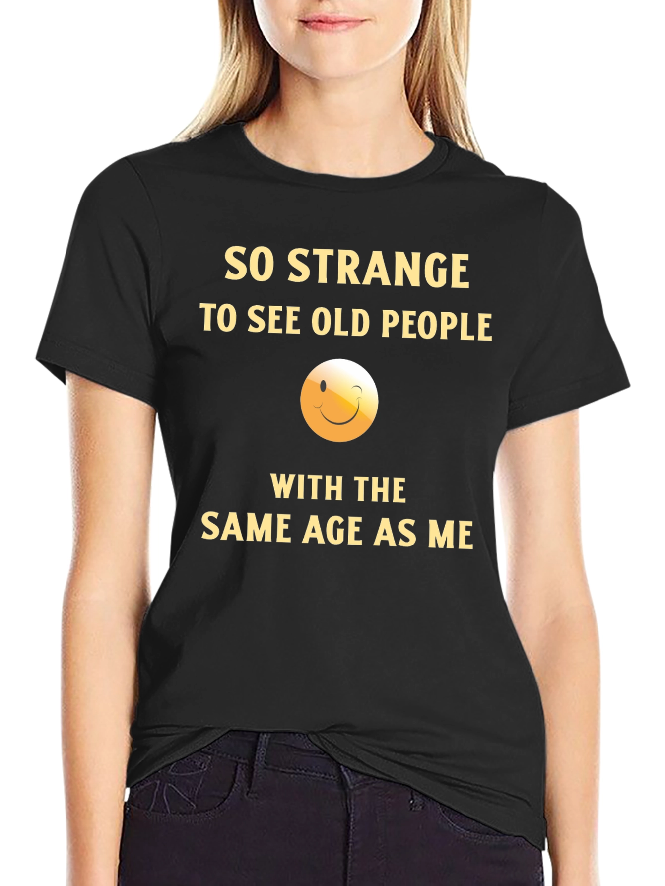 Black Funny "Same Age as Me" Graphic T-Shirt view 2