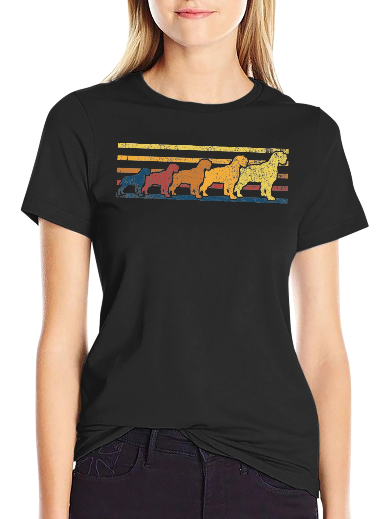 Black Retro Dog Breed T-Shirt - Stylish Graphic Tee view 2