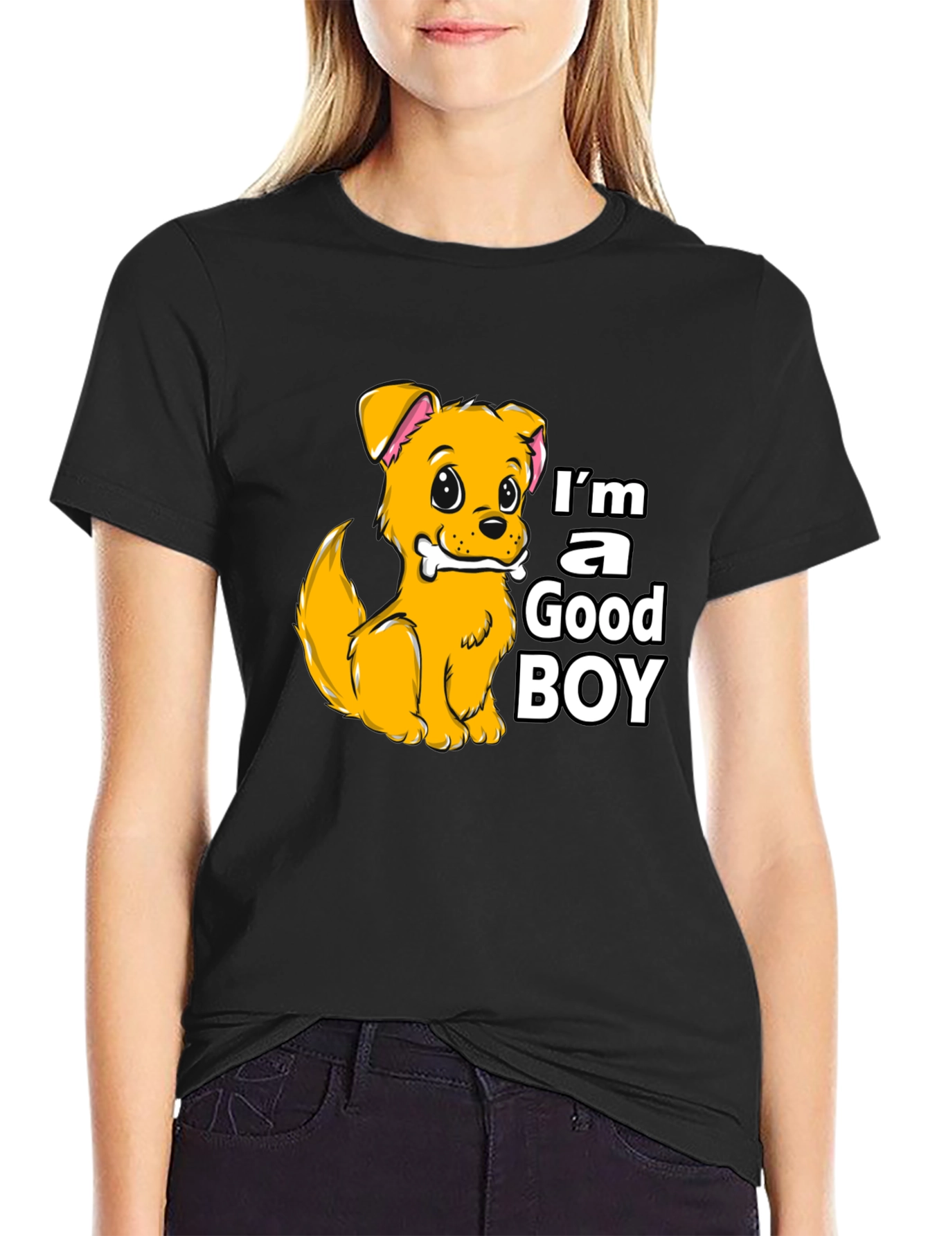 Black I'm a Good Boy Dog T-Shirt view 2