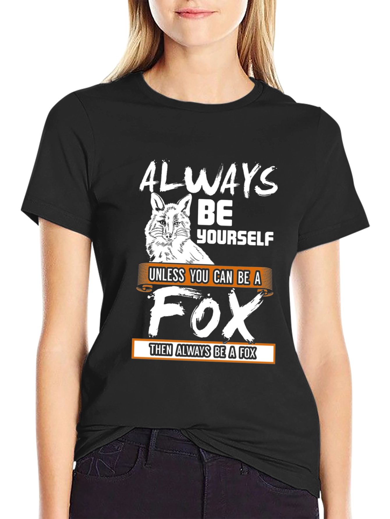 Black Always Be A Fox Men's Graphic Tee view 2