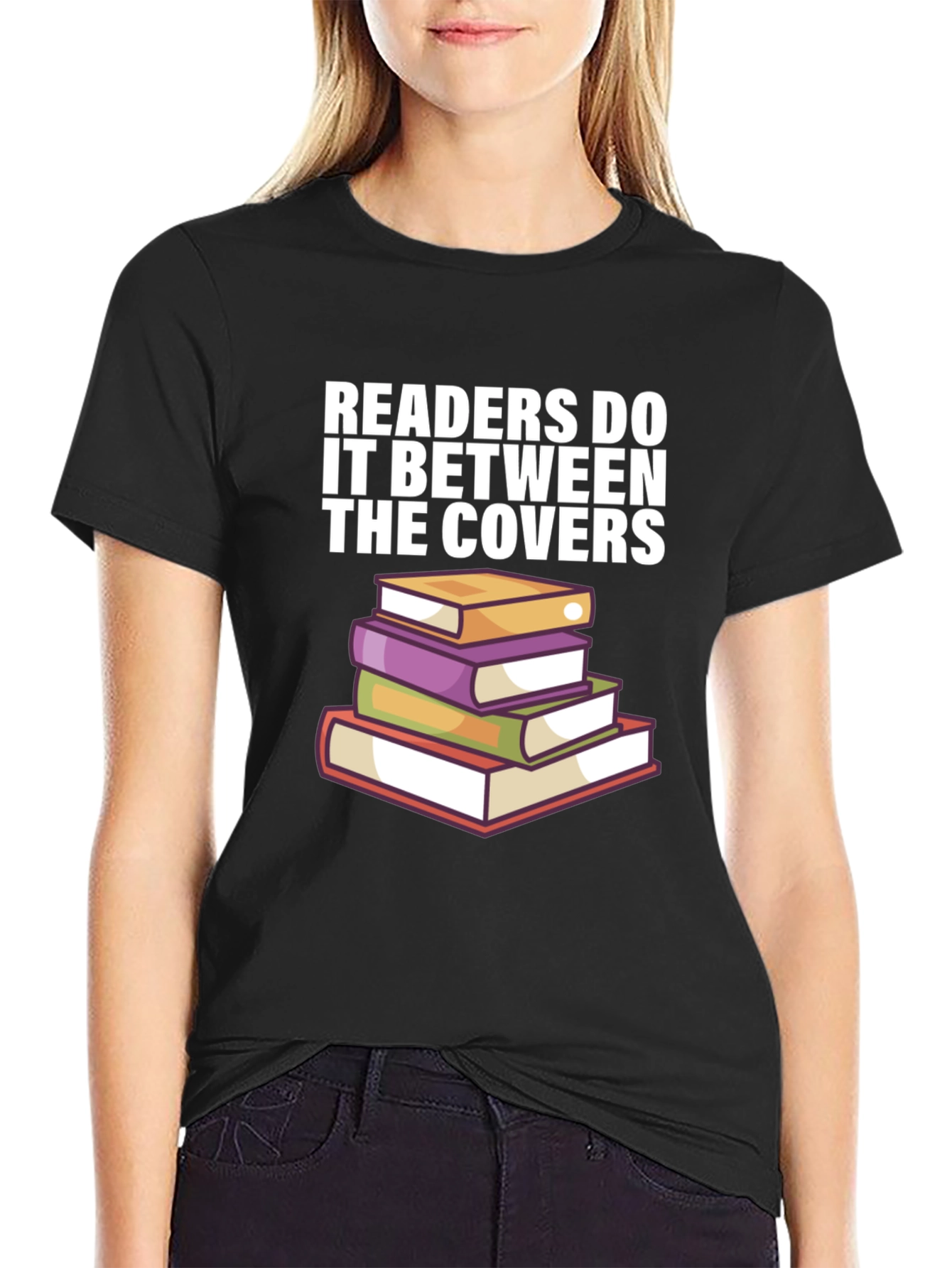 Black Readers Do It Between the Covers Funny Book Lover T-Shirt view 2