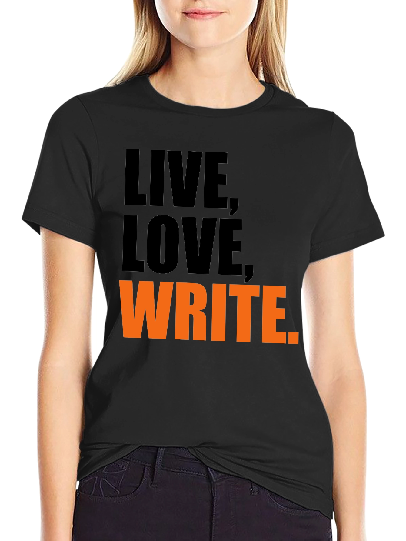 Black Live, Love, Write Graphic Tee view 2