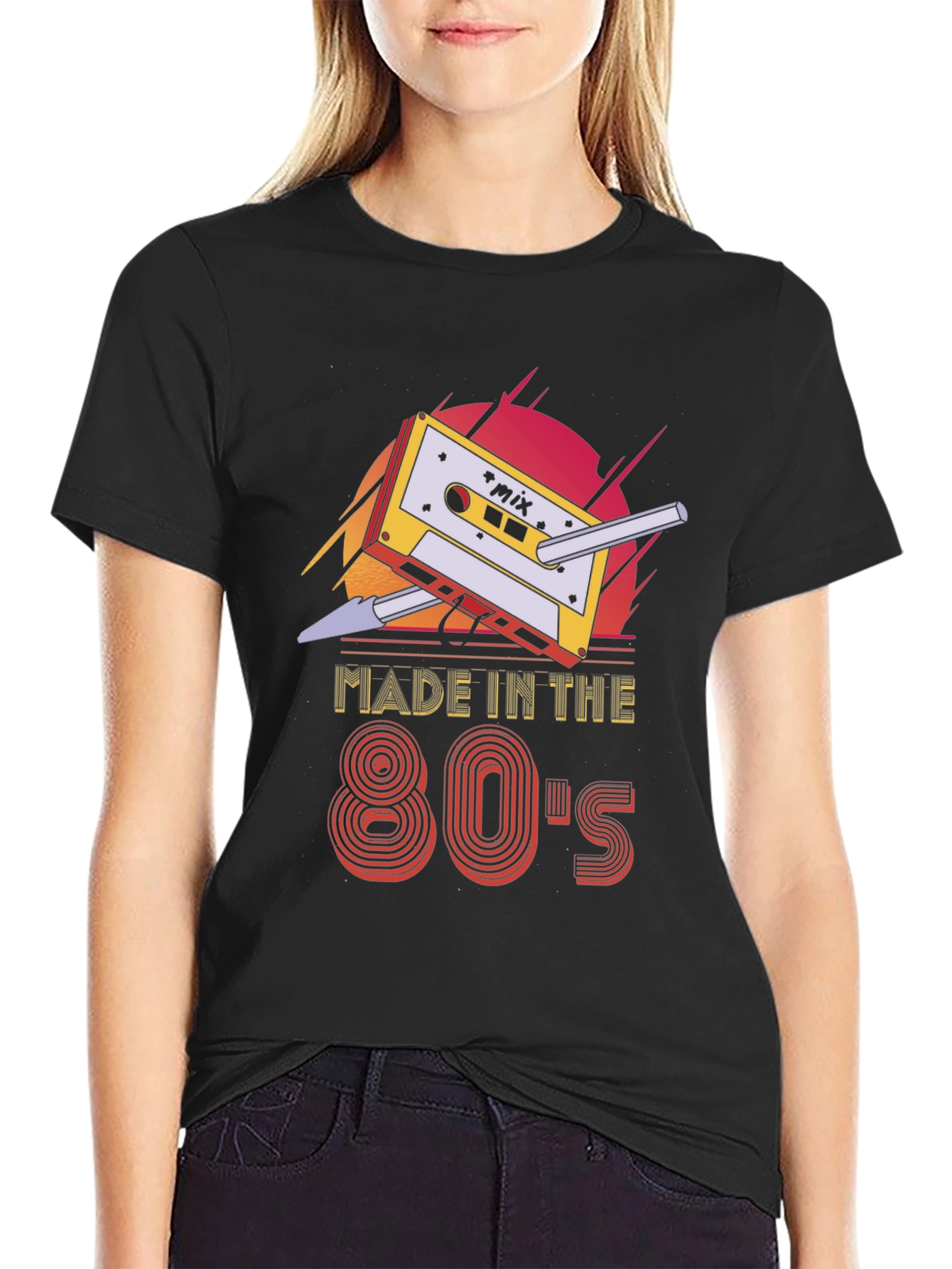 Black Retro 80's Mixtape T-Shirt - Vintage Style view 2
