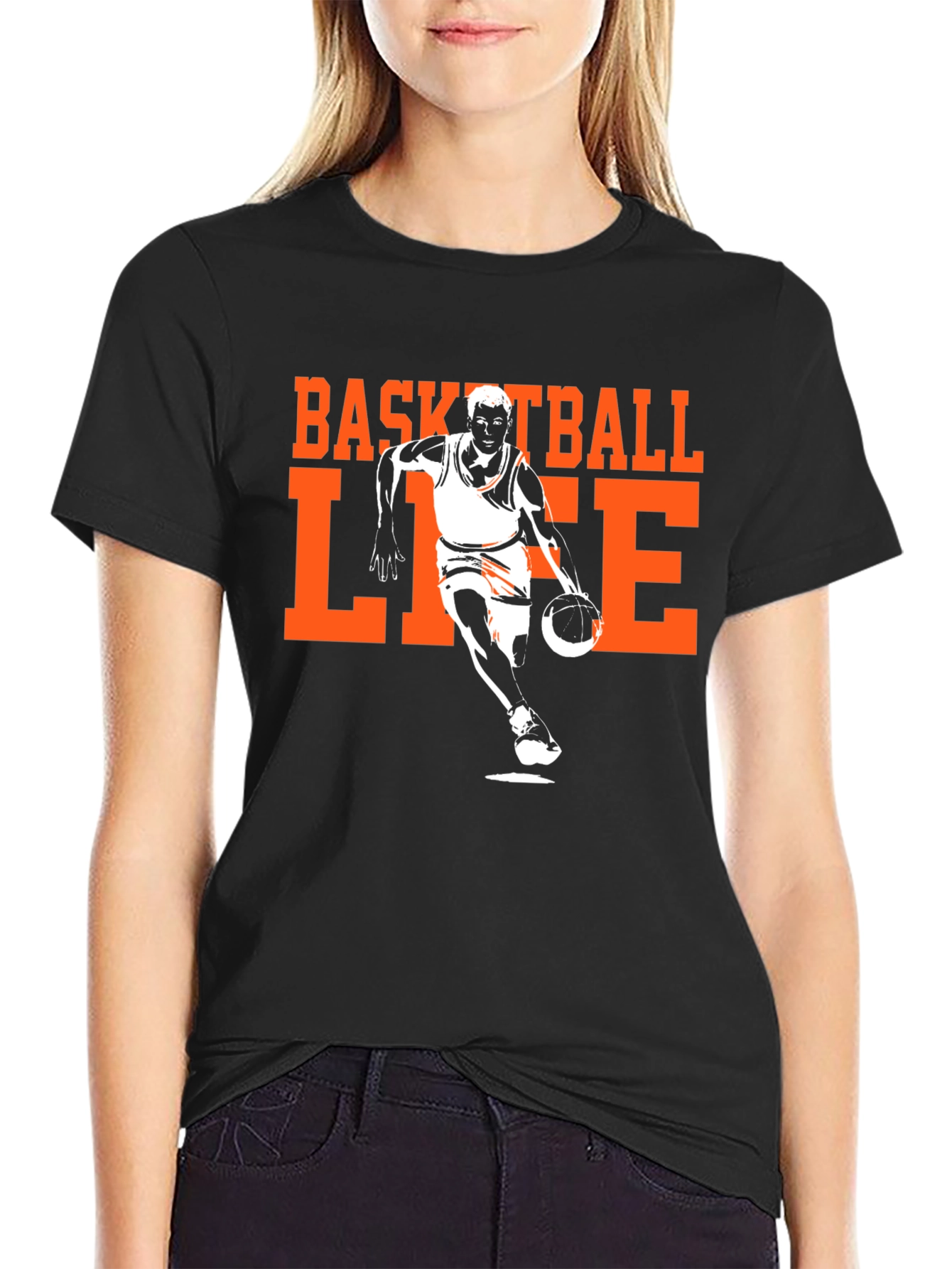 Black Basketball Life Graphic Tee view 2