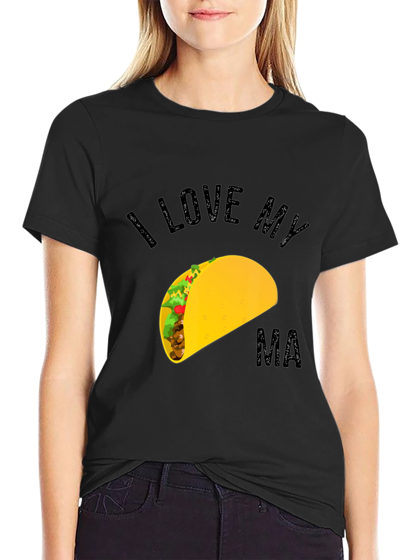 Black I Love My Ma Taco Graphic Tee view 2