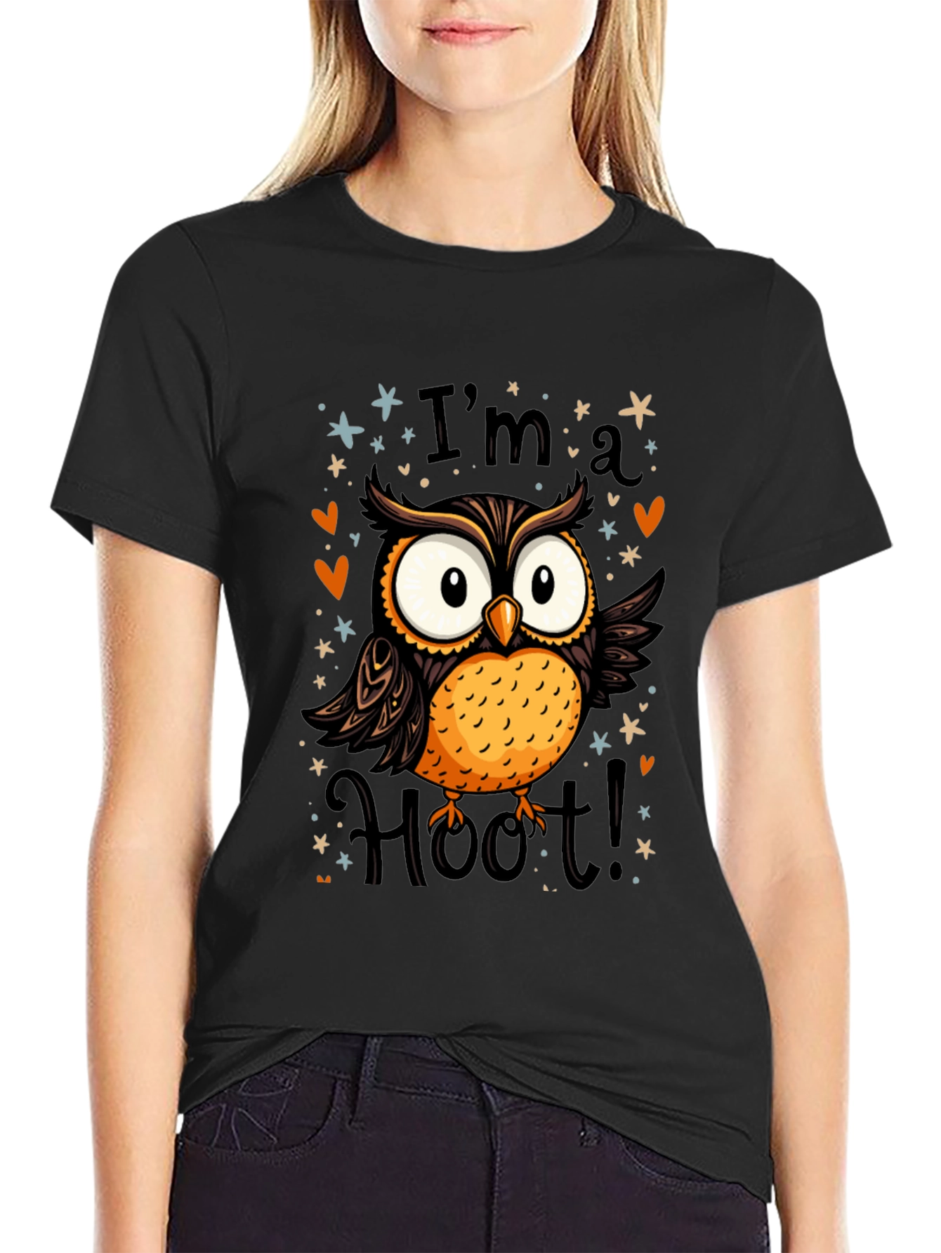 Black I'm a Hoot! Owl Graphic Tee view 2