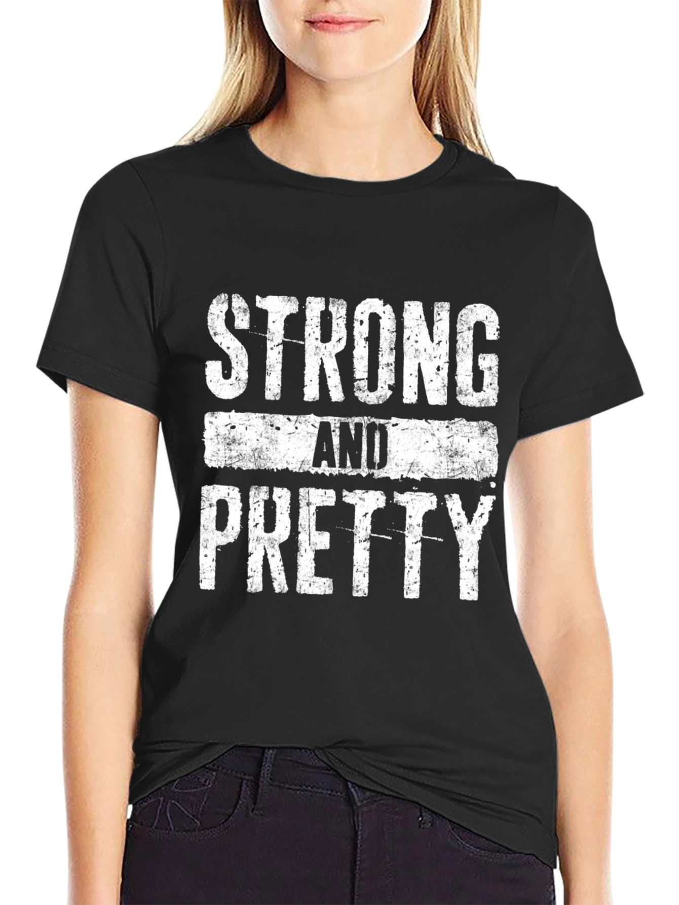 Black Strong and Pretty Graphic T-Shirt view 2