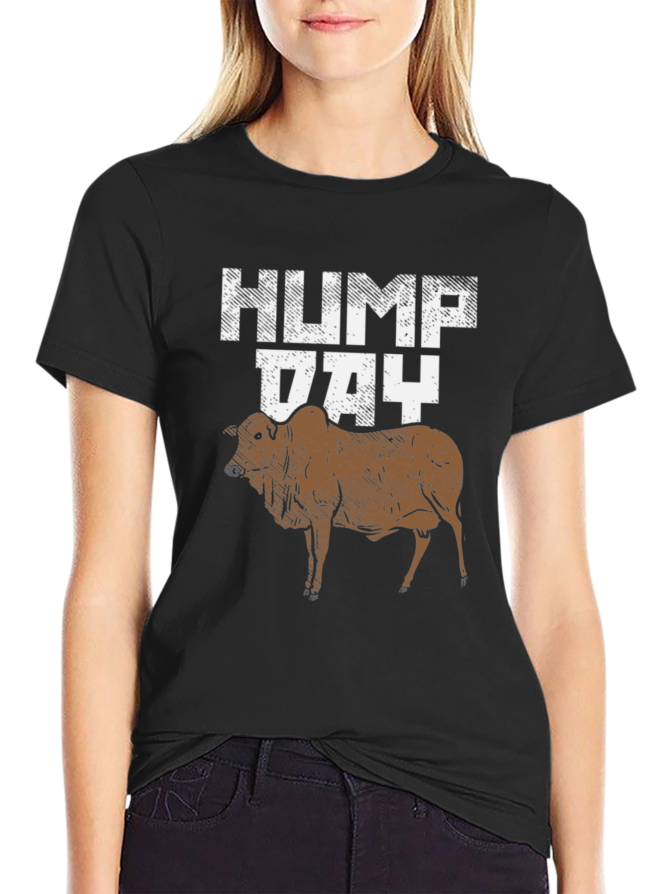 Black Hump Day Bull Graphic T-Shirt view 2