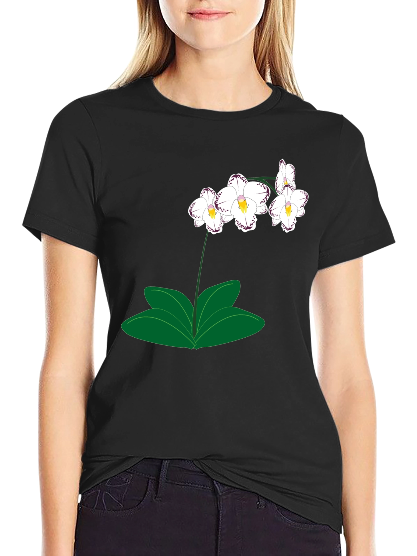 Black Orchid Graphic T-Shirt - Black, Casual Wear view 2
